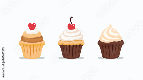 Cup Cake Vector Icon Design Template Flat vector isolated