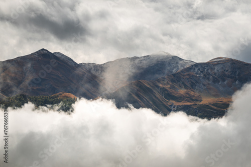 breathtaking views in Tusheti - in one of the most beautiful regions of Georgia. Autumn colors add charm and mood.