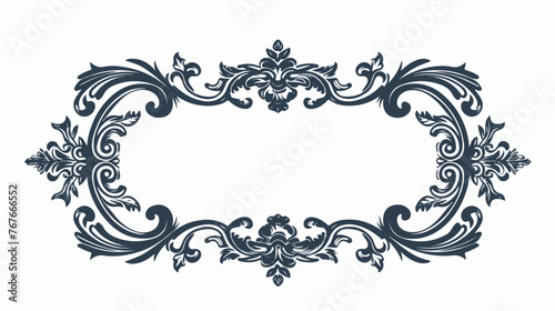 Decorative victorian rustic hand made frame Flat vector