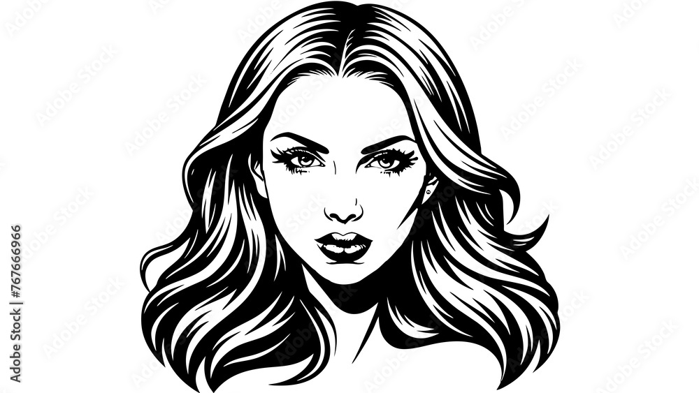 Captivating Vector Portrait Stunning Women's Face Captivating Vector Portrait Stunning Women's Face
