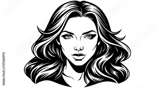 Captivating Vector Portrait Stunning Women's Face 