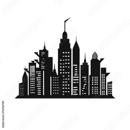 City silhouette vector set. Panorama city background.  