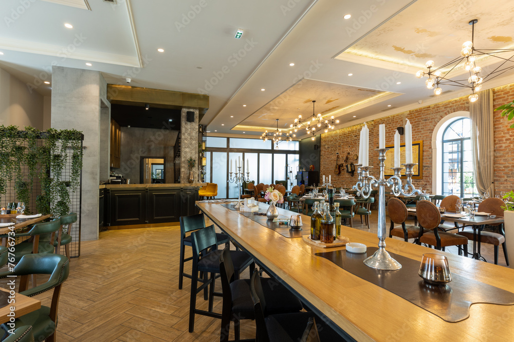 Interior of a modern hotel cafe bar restaurant Interior of a modern hotel cafe bar restaurant