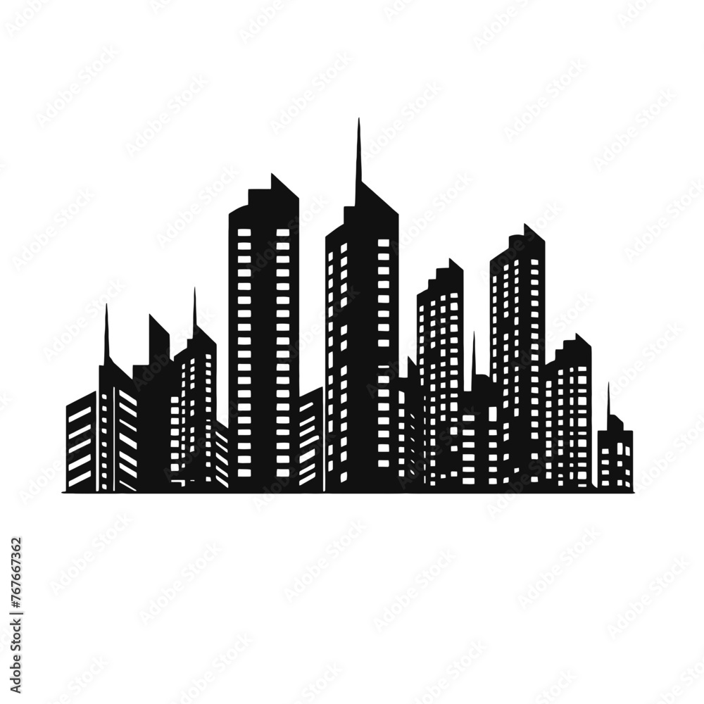 City silhouette vector set. Panorama city background. City silhouette vector set. Panorama city background.