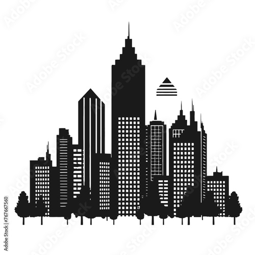 City silhouette vector set. Panorama city background.  