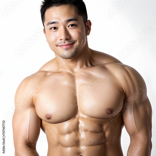 かっこいい筋肉マッチョ男性のイラスト写真 photo