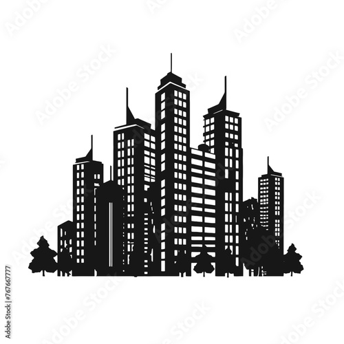 City silhouette vector set. Panorama city background. Skyline urban 