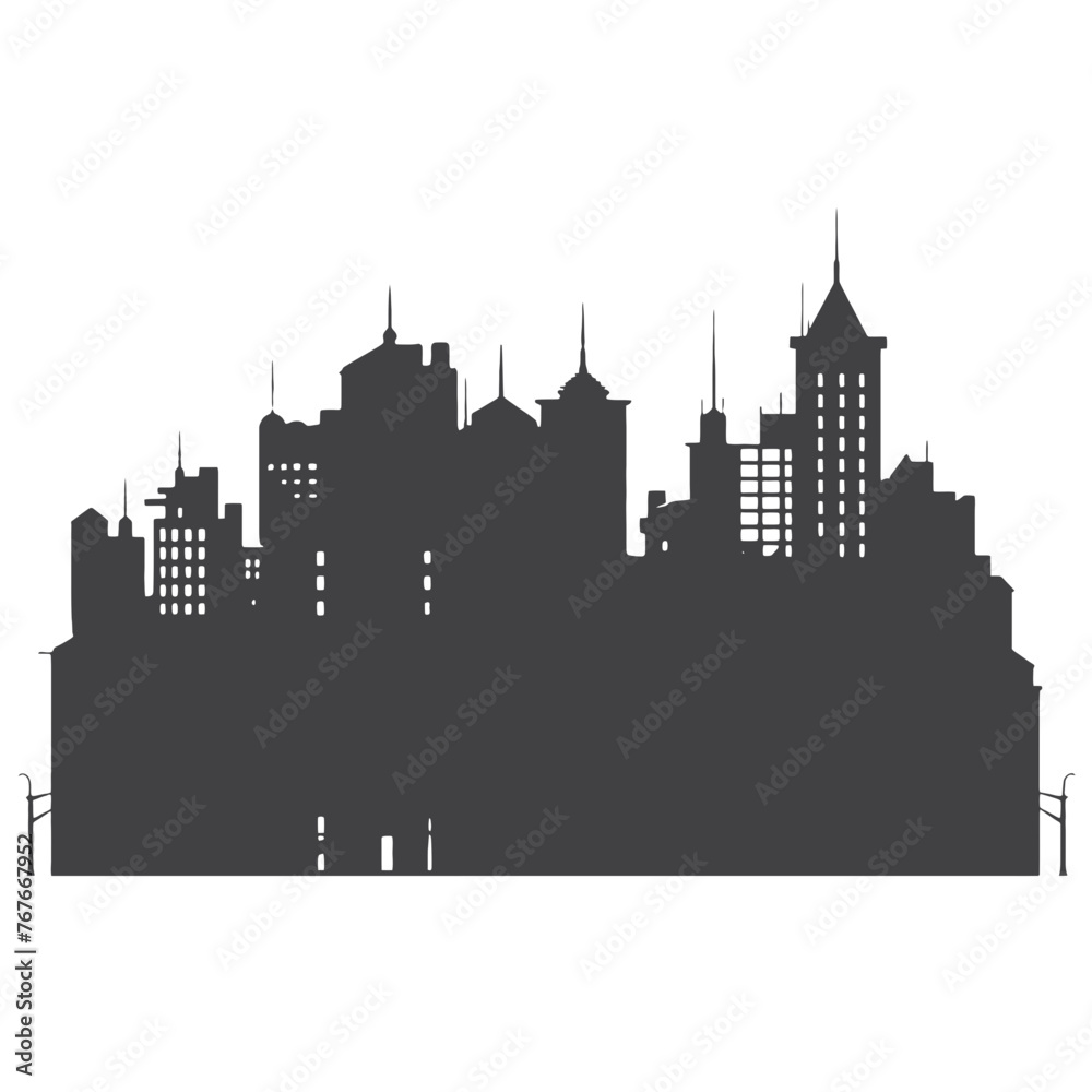 City silhouette vector set. Panorama city background. Skyline urban 