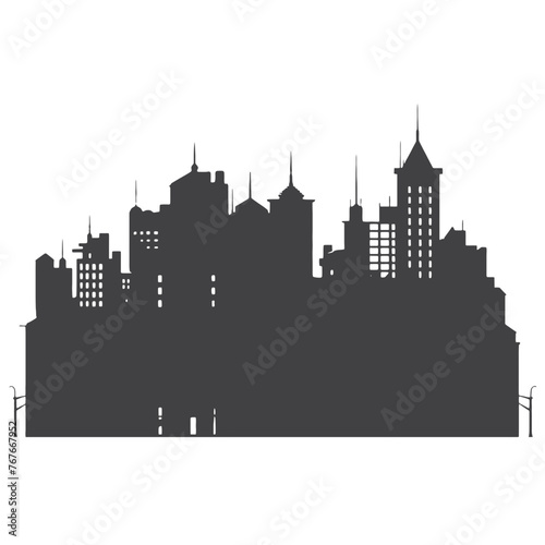 City silhouette vector set. Panorama city background. Skyline urban 