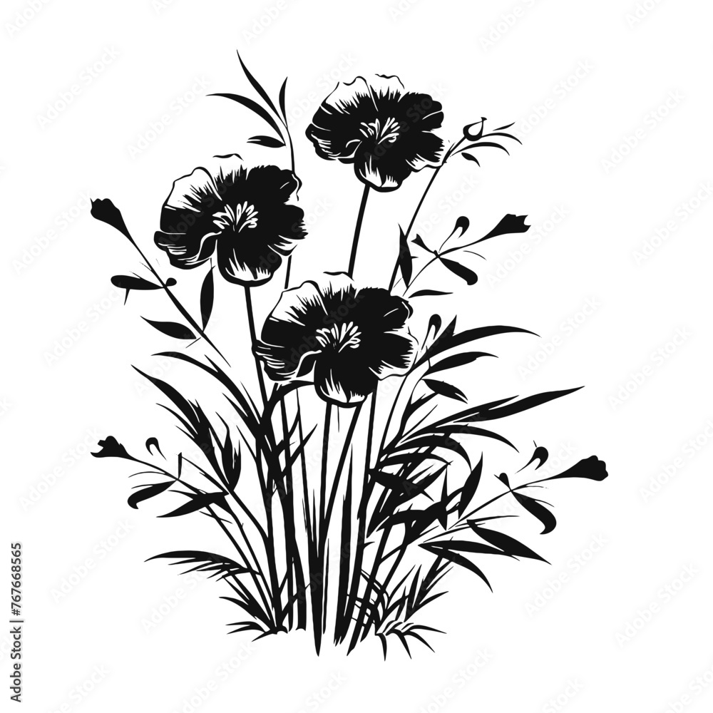 bunch of flowers Silhouette bunch of flowers Silhouette