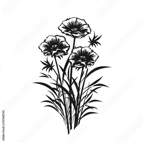 bunch of flowers  Silhouette 