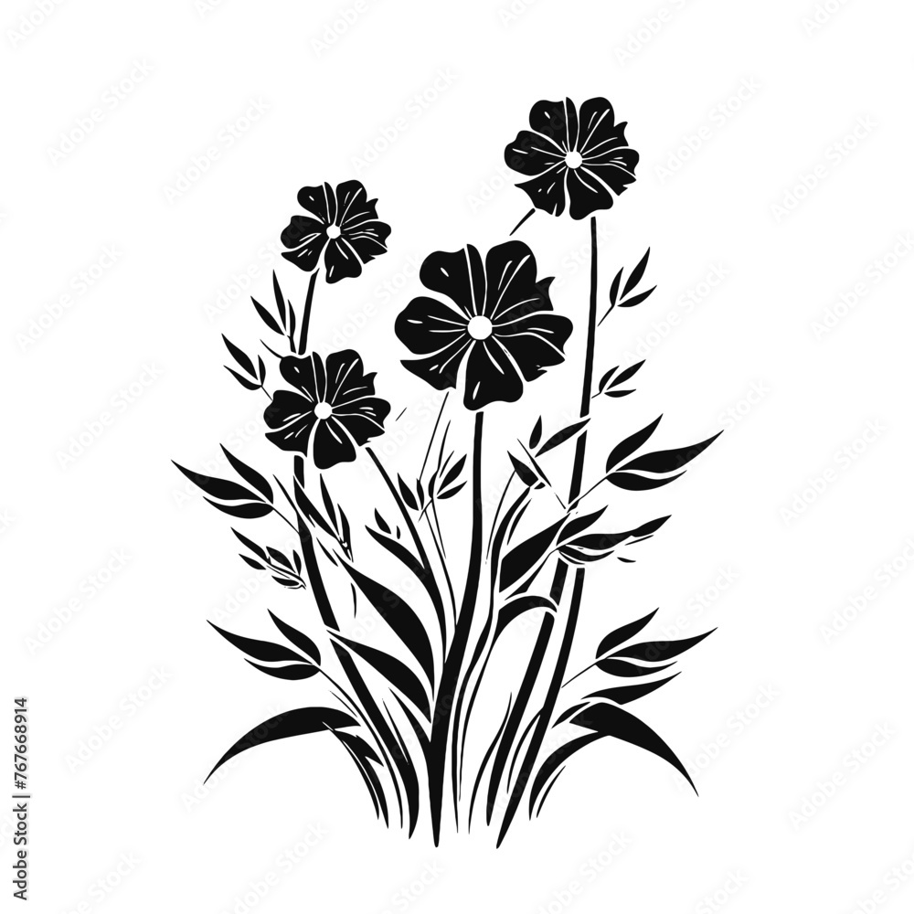 bunch of flowers Silhouette bunch of flowers Silhouette