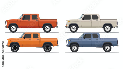 Pickup Truck flat vector