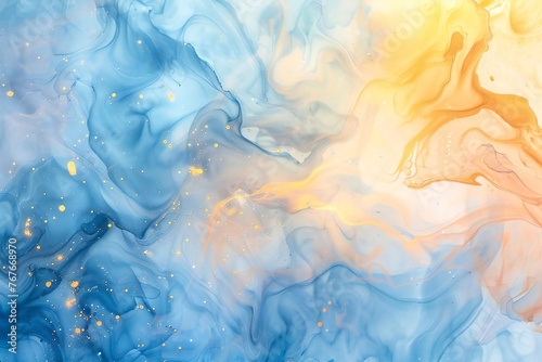 Background material painted with blue watercolor, Generative AI