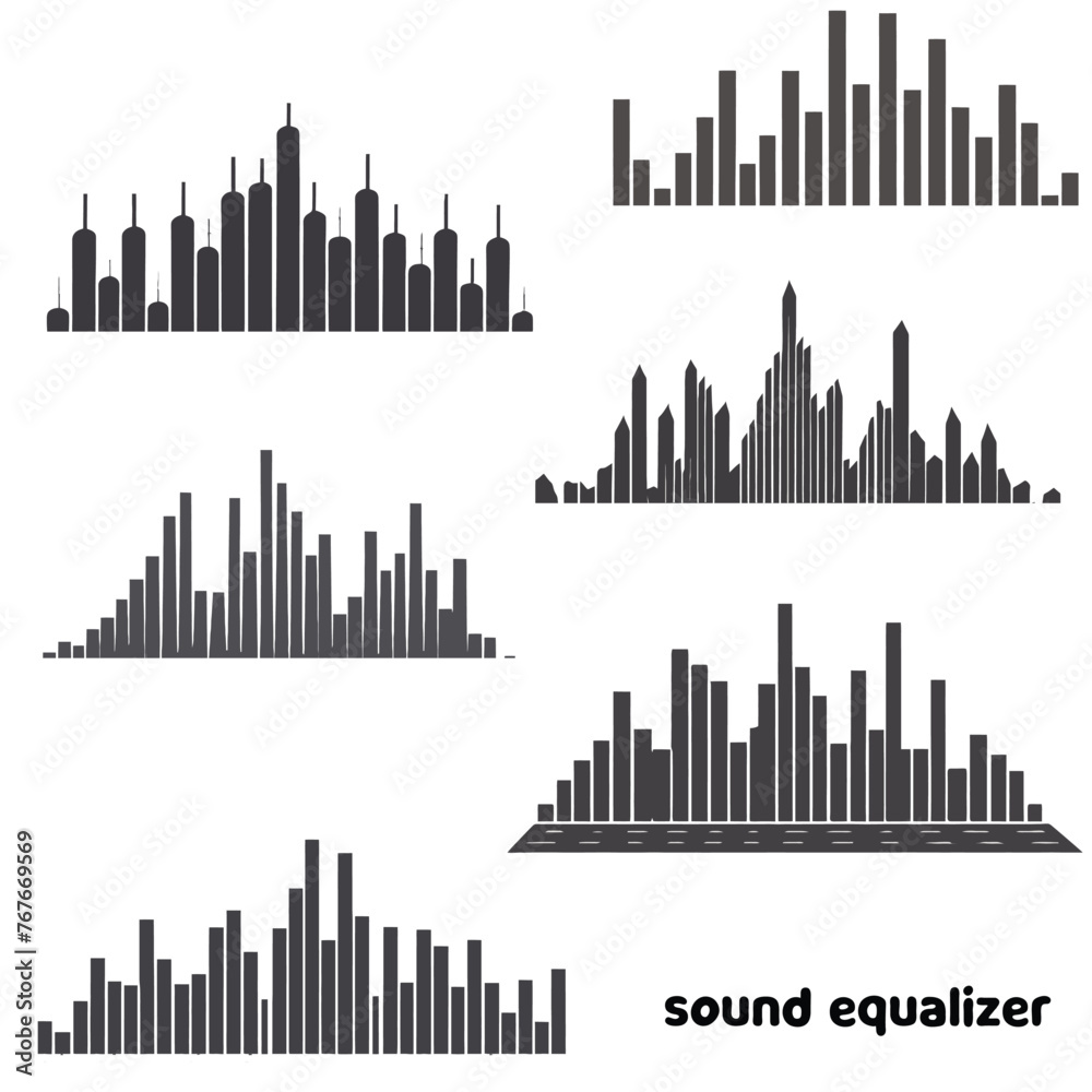 2d flat vector artwork of a sound equalizer 2d flat vector artwork of a sound equalizer
