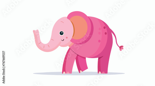 Pink Elephant flat vector isolated on white background