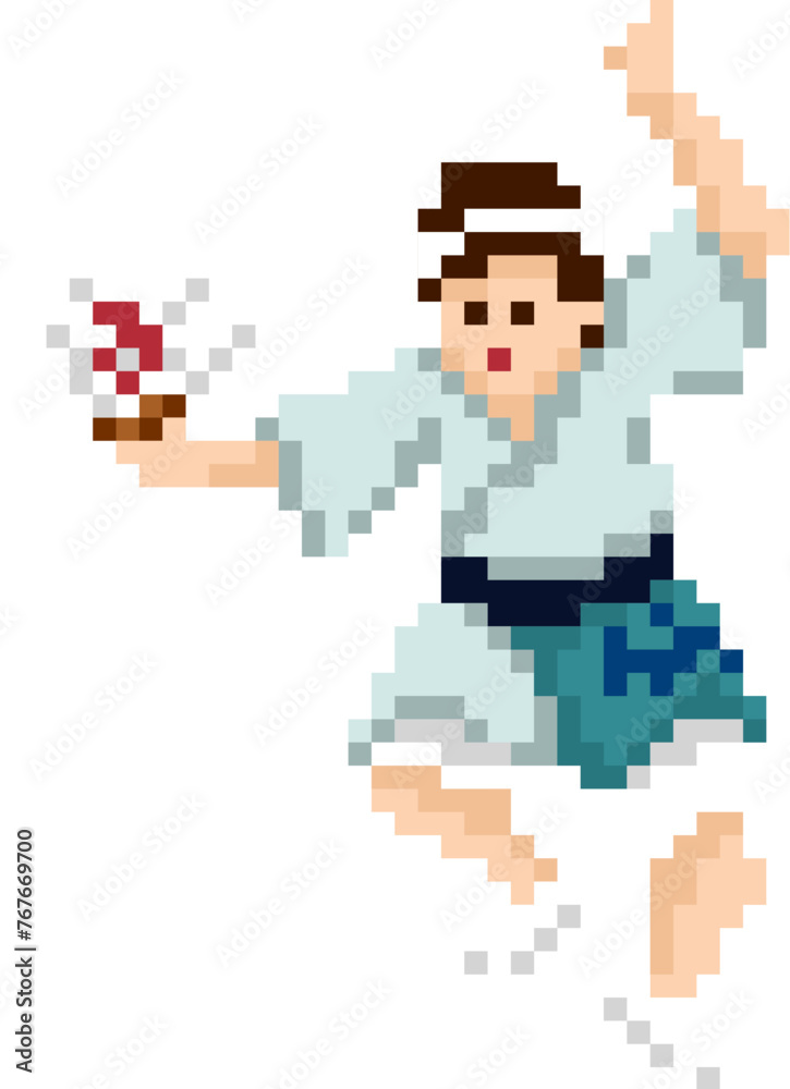 Pixel Japanese Dancing for Bon Odori