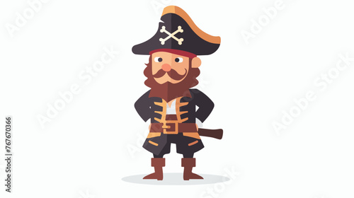 Pirate flat vector isolated on white background 