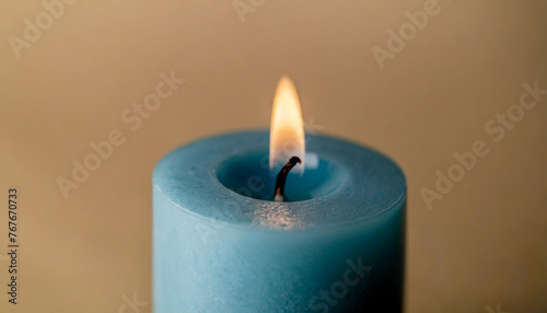 Closeup of blue candle © Aarón