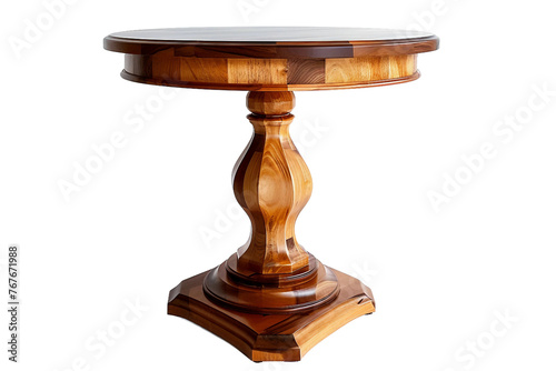 Pedestal Table On Transparent Background.