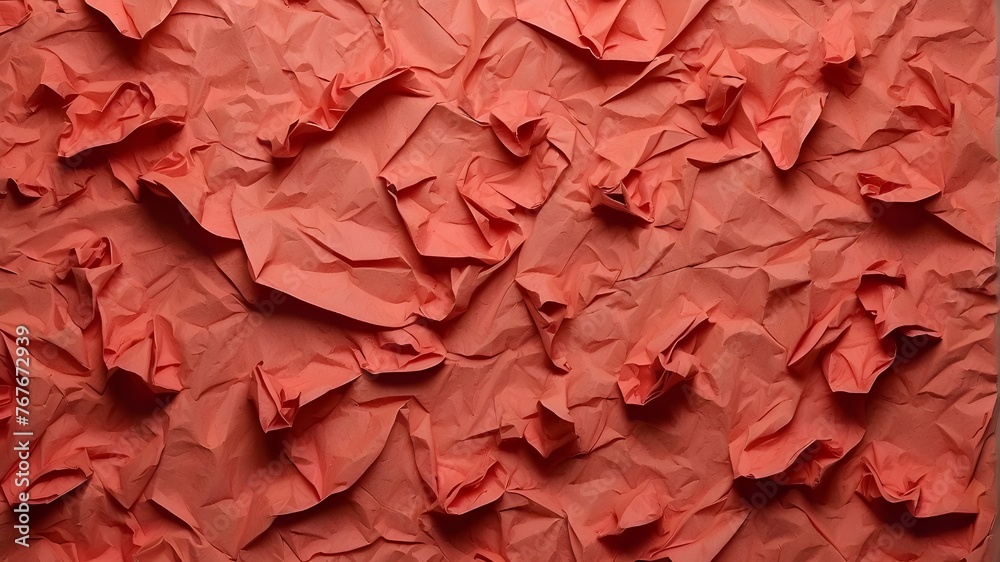 Texture of crumpled red paper Texture of crumpled red paper