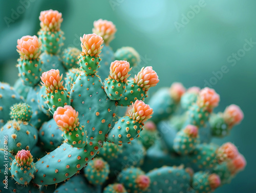 Cactus in the garden. Selective focus and shallow depth of field.