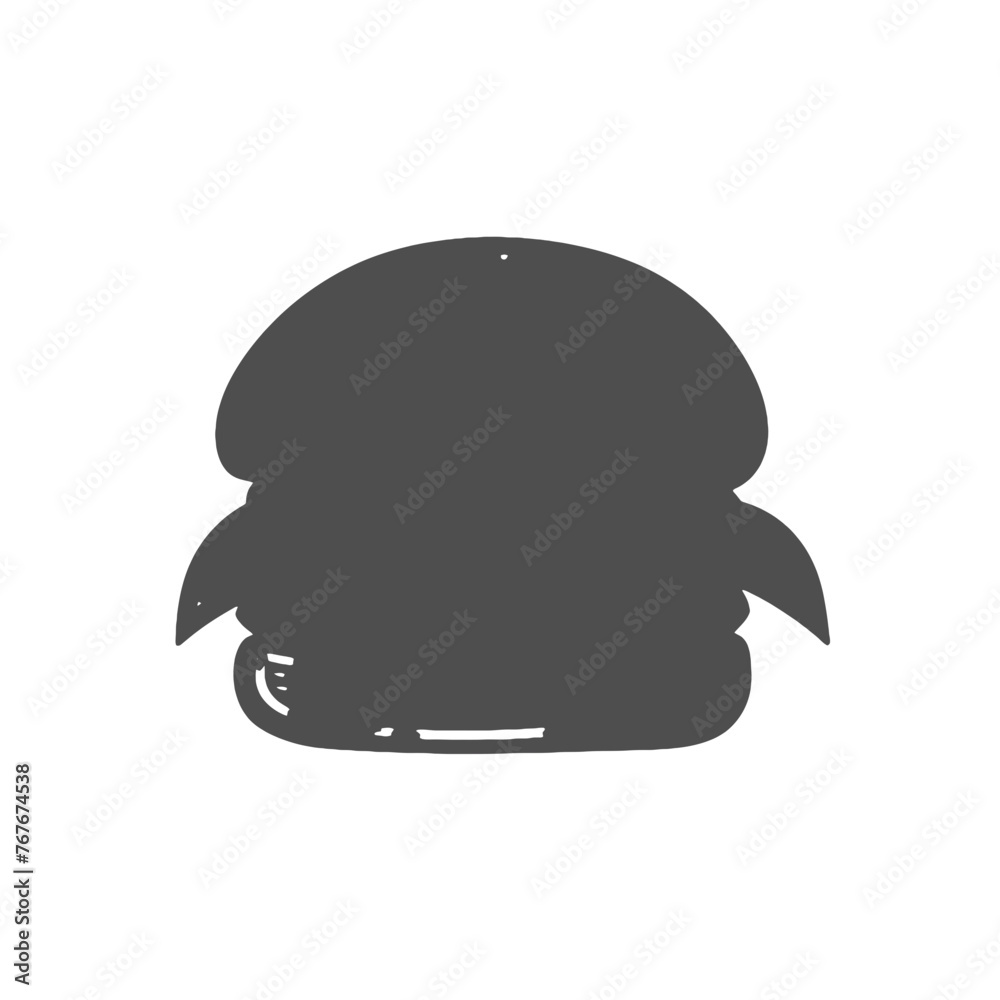 Burger Silhouette icon isolated on white background vector illustration. Street fast food vector graphic silhouette. Burger Silhouette icon isolated on white background vector illustration. Street fast food vector graphic silhouette.
