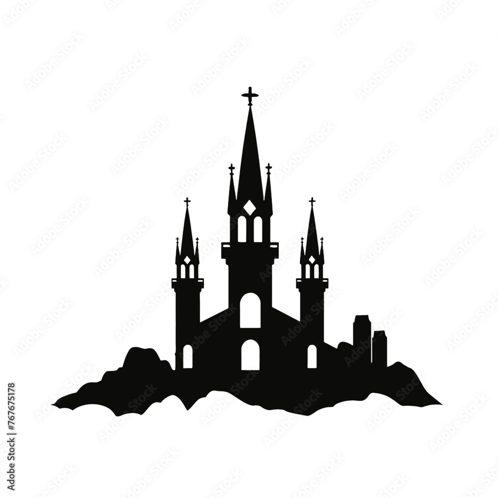 Naklejka premium church Silhouette 