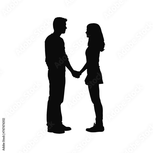 couple holding hands Silhouette 