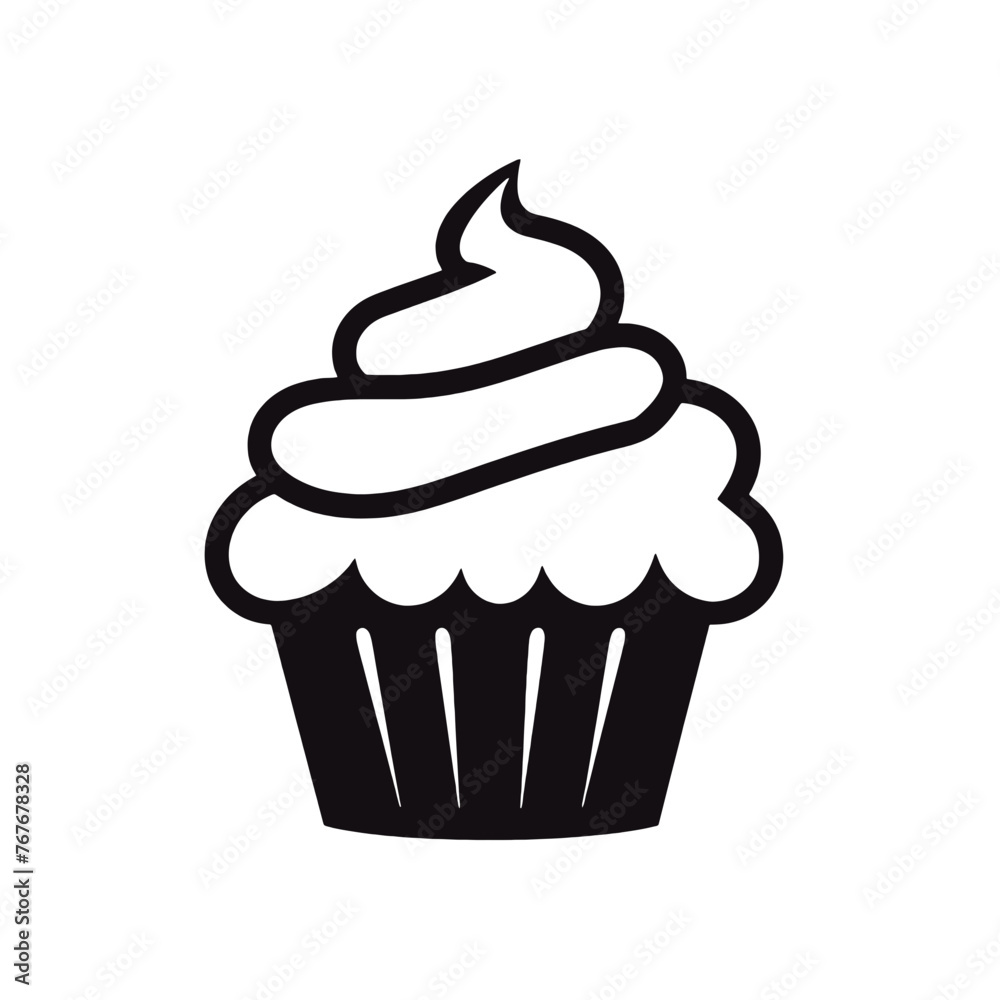 Set of black cupcakes, muffin logo. Can be used as icon, sign or symbol - cupcake silhouette, cake, sweet pastries, muffin. Pastry shop logo. Vector illustrations isolated on white background. Set of black cupcakes, muffin logo. Can be used as icon, sign or symbol - cupcake silhouette, cake, sweet pastries, muffin. Pastry shop logo. Vector illustrations isolated on white background.