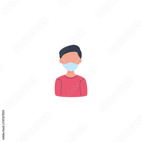 set of people with virus prevention measures virus