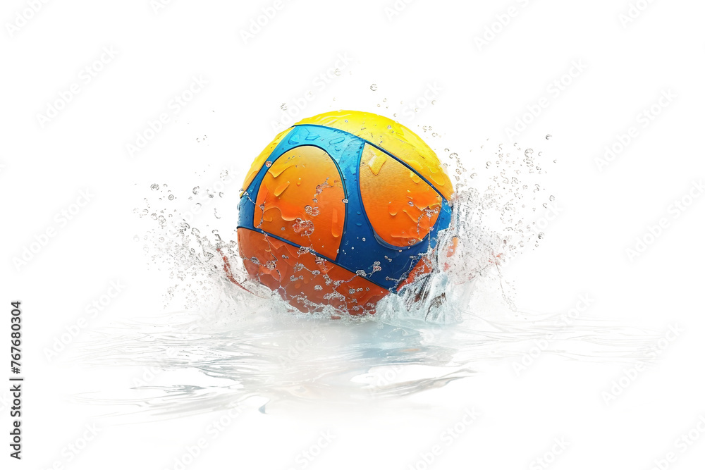 Water Polo Ball On Transparent Background.