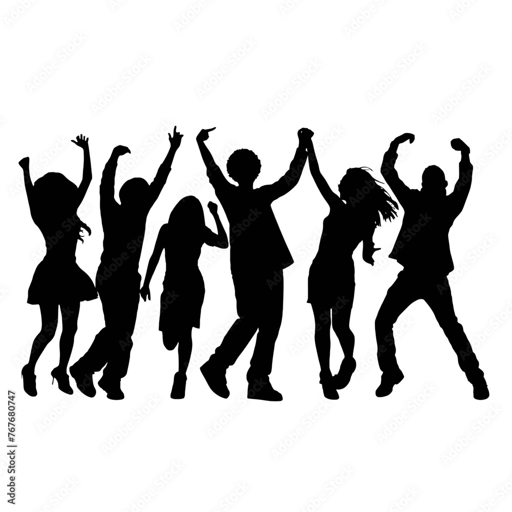 Vector silhouette of dancing people Vector silhouette of dancing people