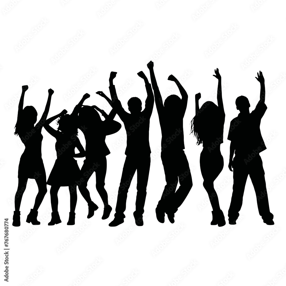 Vector silhouette of dancing people Vector silhouette of dancing people