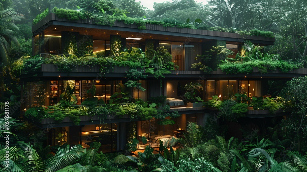 Modern Eco-Friendly House Integrated in Tropical Forest
