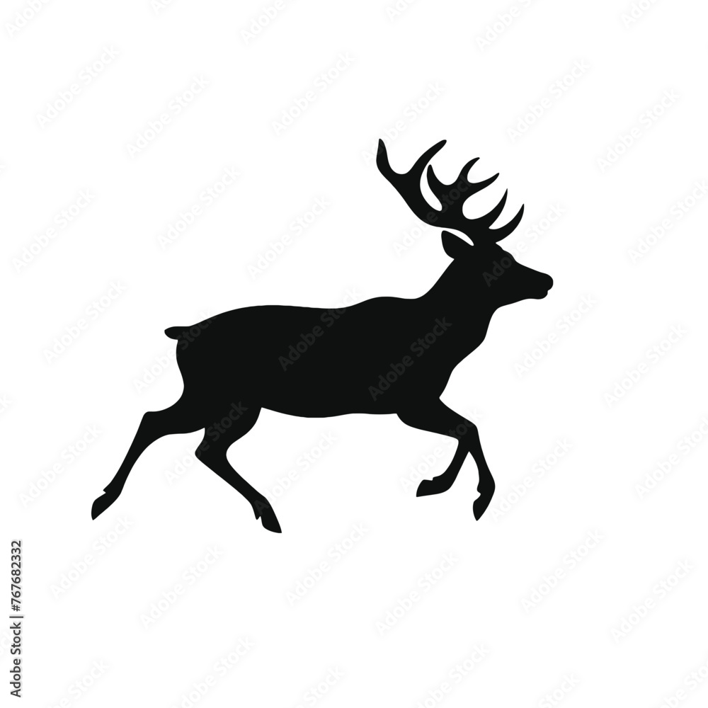 Deer leaping Silhouette Deer leaping Silhouette