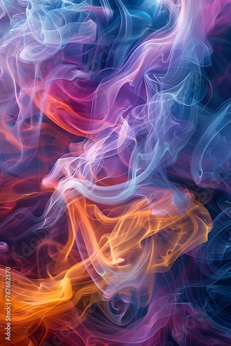 colorful abstract liquid smoke rising up