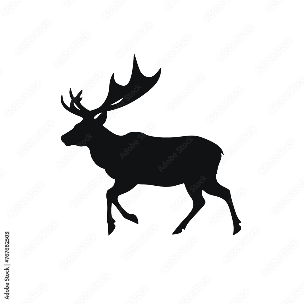 Deer leaping Silhouette Deer leaping Silhouette