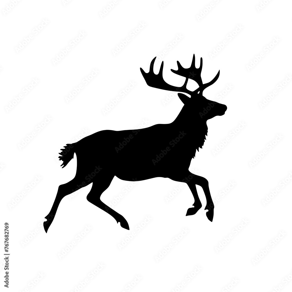 Deer leaping Silhouette Deer leaping Silhouette