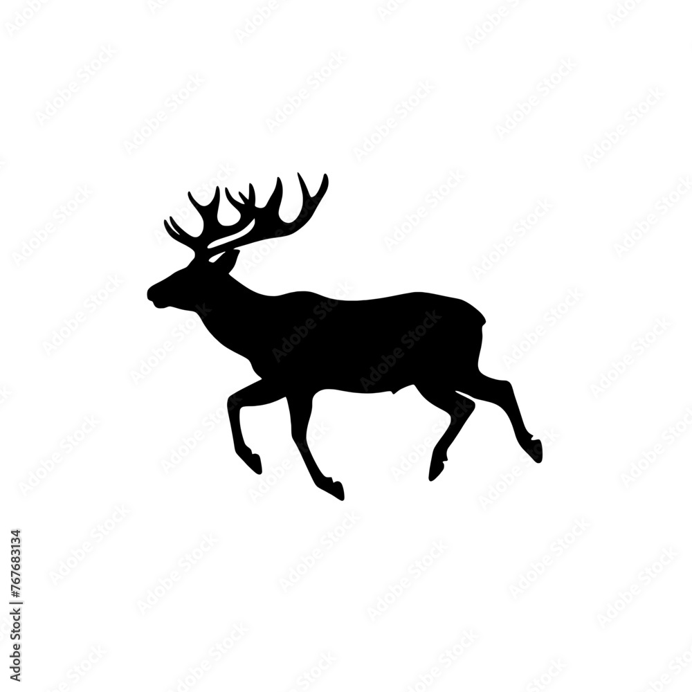 Deer leaping Silhouette Deer leaping Silhouette