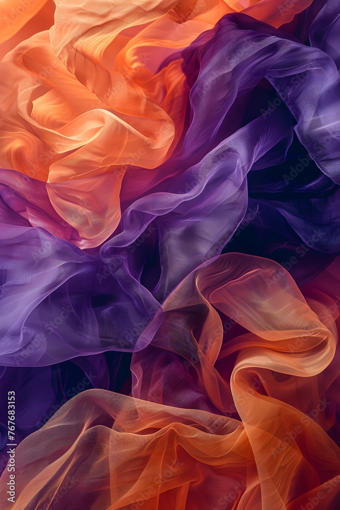 Obraz premium orange purple fabric backdrop for photographers