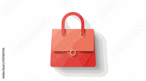 Purse sign. Paper style icon Flat vector