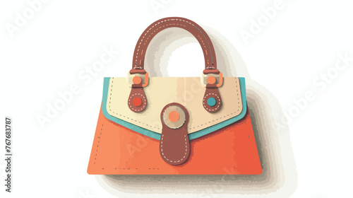 Purse sign. Paper style icon Flat vector