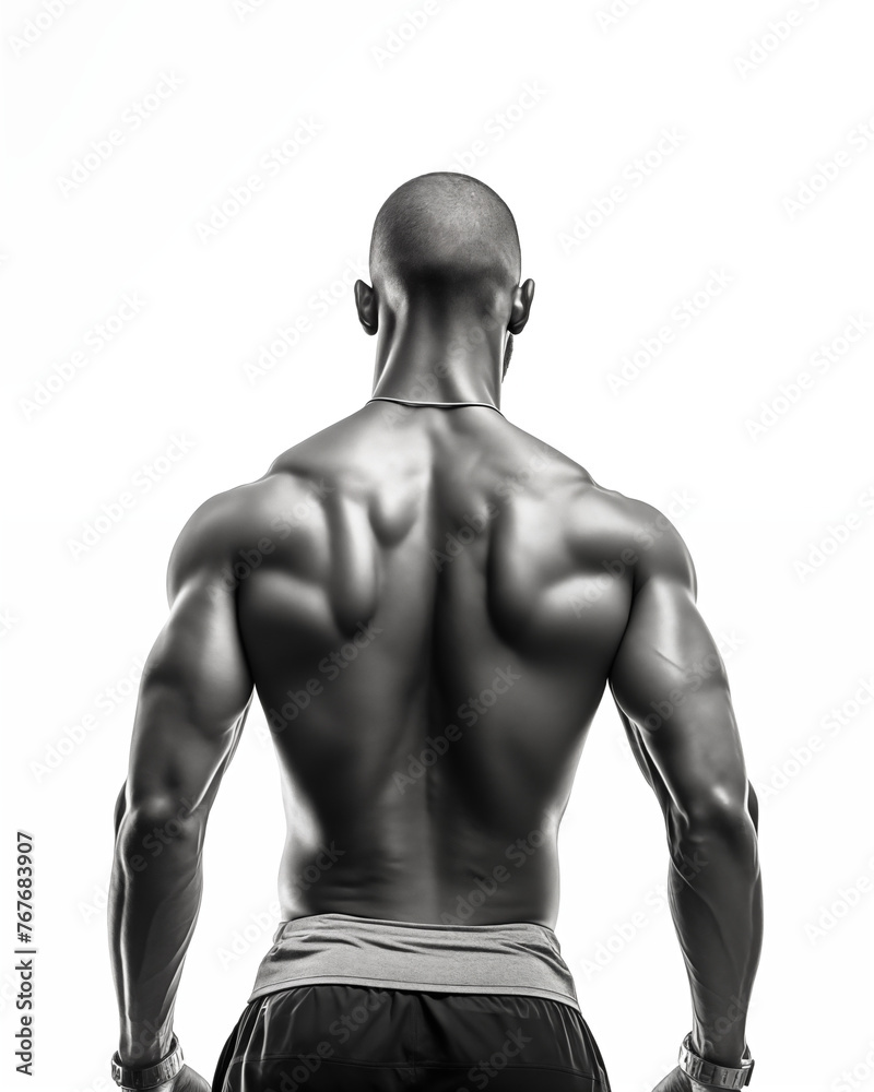 Strength Defined: Back Muscles of a Fit Man