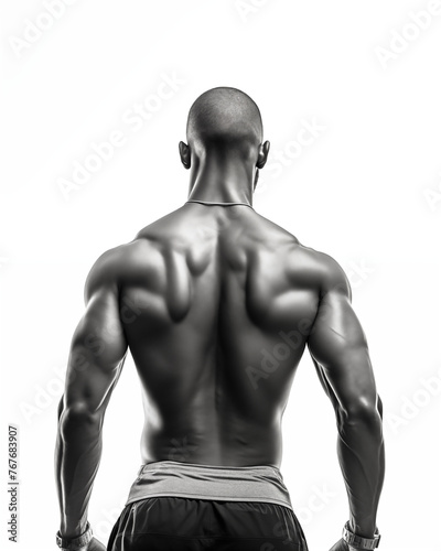 Strength Defined: Back Muscles of a Fit Man