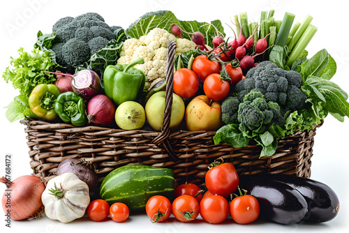 fruits and vegetables in basket