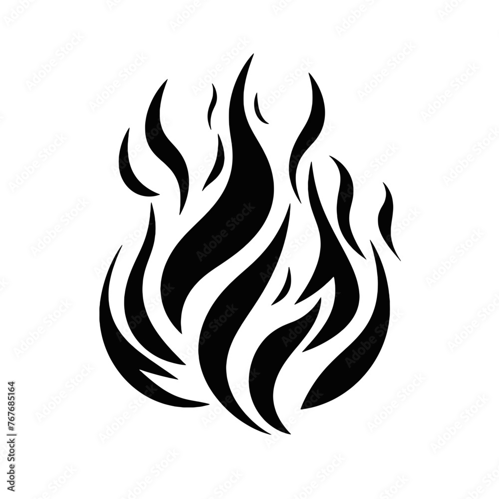 Naklejka premium Fire flame Silhouette vector illustration design