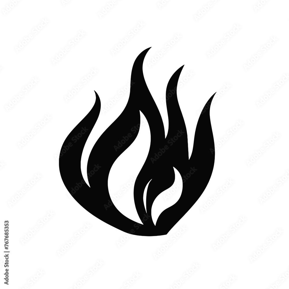 Fire flame Silhouette  vector illustration design