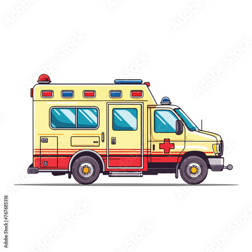 Hospital Ambulance Vehicle Symbol Icon cartoon 