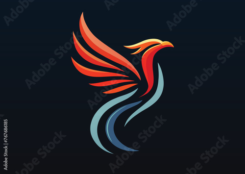Stylized logo of immortal Phoenix bird